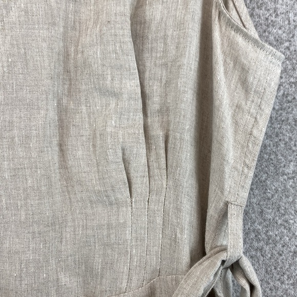 Sound Sleep linen maxi wrap dress XXL taupe preppy minimalist luxury resort - Picture 8 of 11